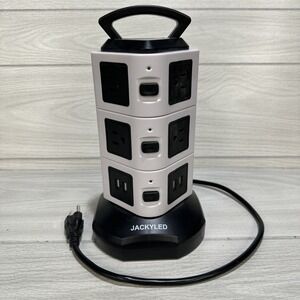 JACKYLED Power Strip‎ Tower Surge Protector 10 Outlets 4 USB Charging